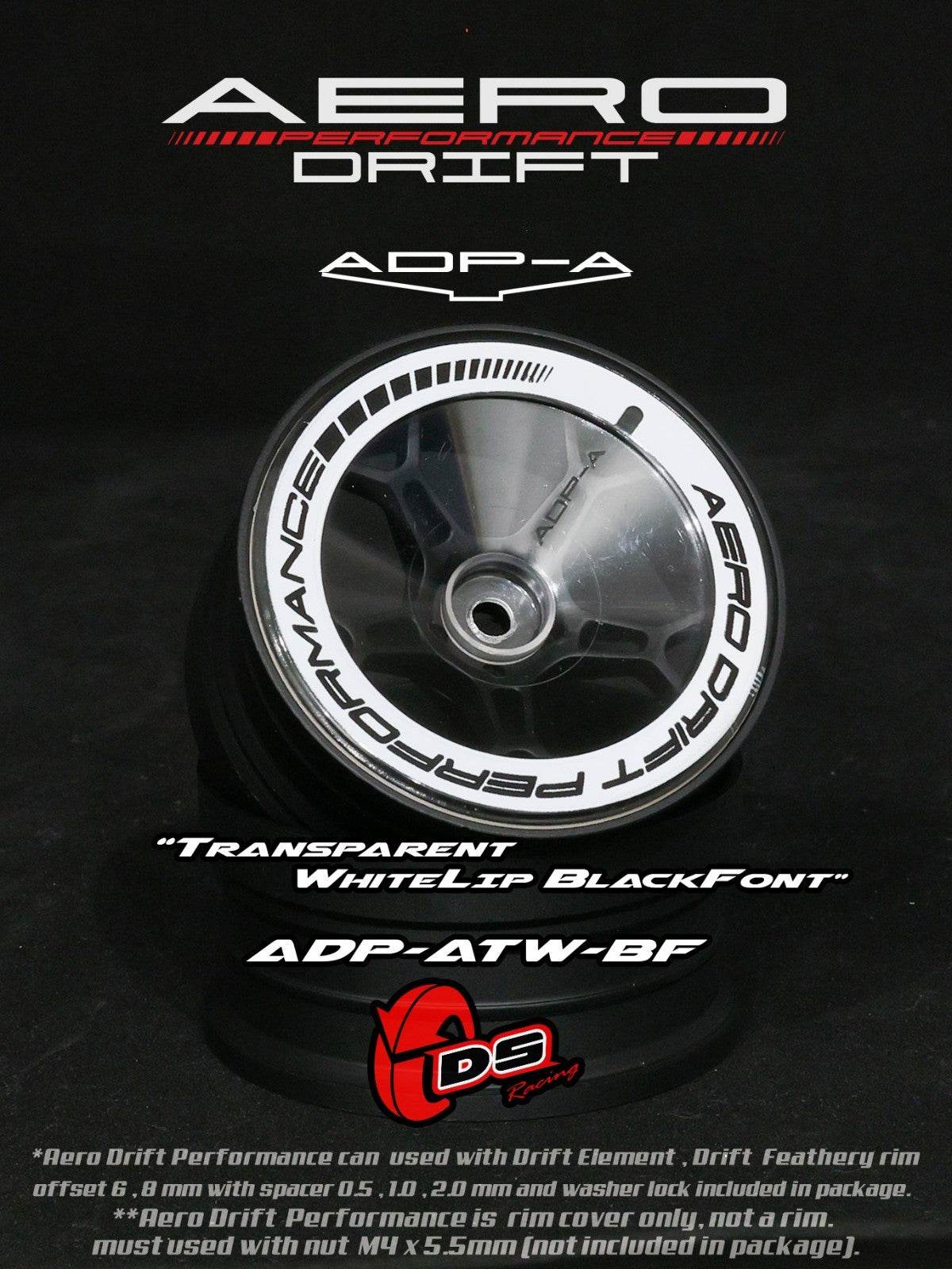 DS Racing RC Drift Wheel Insert – Clear Aero Finish