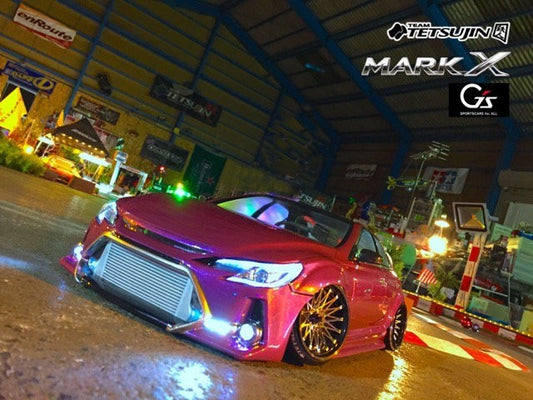 RC drift body shell Tetsujin Toyota Mark X GRX130 TRD 196mm