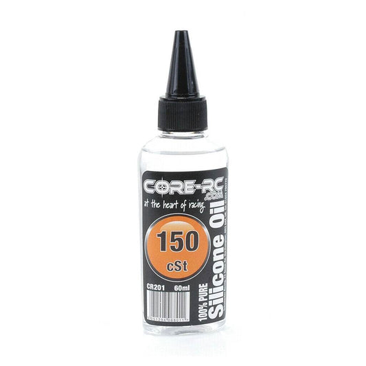 Bottle of Core RC Shock Silicone Oil for RC Car Dampers, available in multiple thicknesses 150 cst
