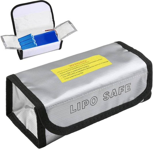 RC Lipo Battery Safety Storage Bag, Lipo Safe case, fire-resistant material for secure battery handling