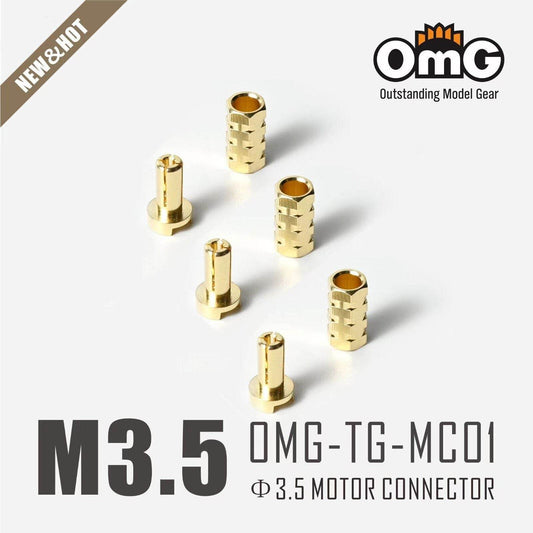 RC Car Motor Connectors, 3.5mm Banana Bullet Plug - Gold - OMG