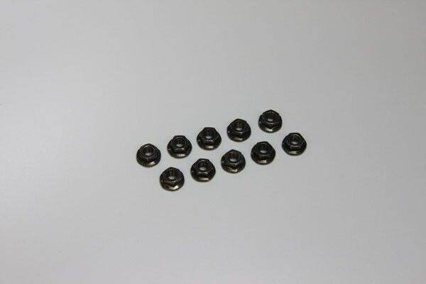 Kyosho M3 x 3.7mm Flanged Nuts, 10pcs For RC Car - N3037F
