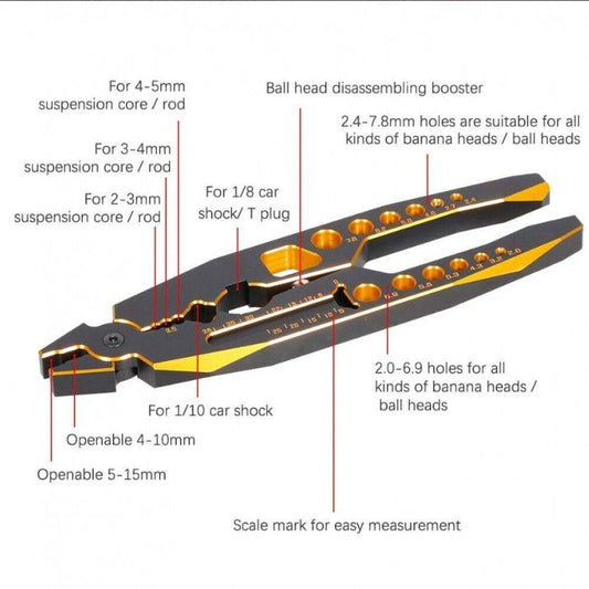 Xtra Speed Aluminum RC Car Shock Damper Pliers Multi-Function XS-59218 Tool Kit