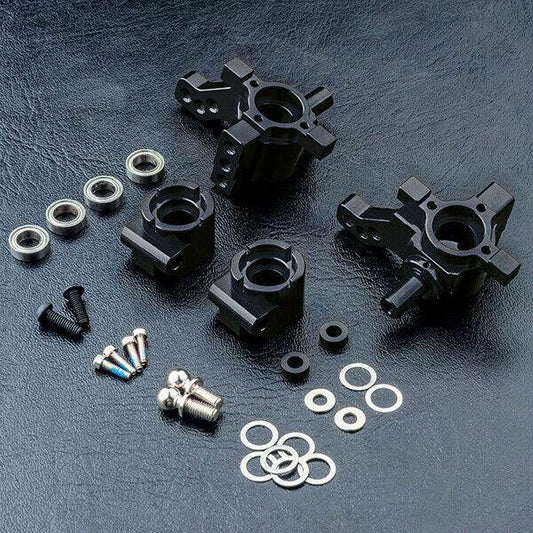 Close-up of MST MB Rear Suspension Upright Hub Set Aluminium #210620 for RC performance