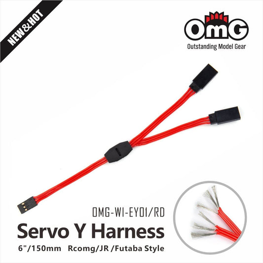 RC Car Y Lead Harness Splitter Cable, Various Colours, 6mm x 150