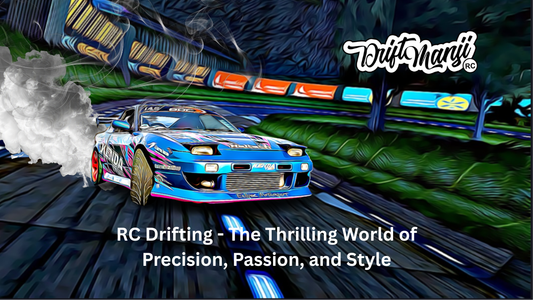 1/10 scale RC drift cars on indoor drift track