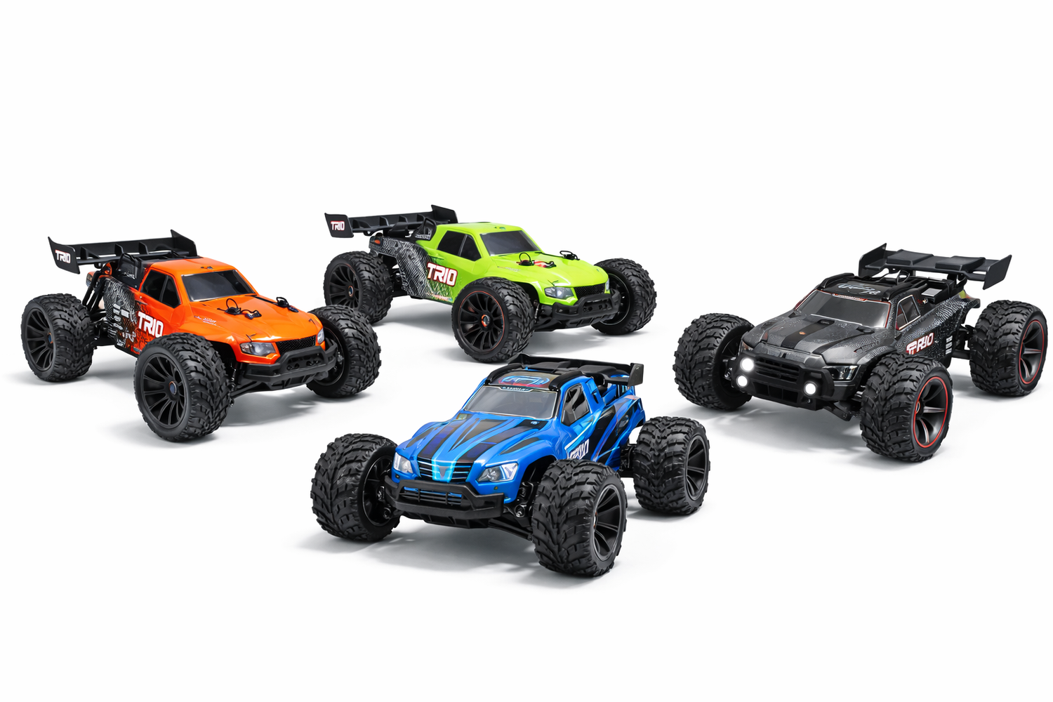 Non drift RC vehicles including off-road and on-road RC cars
