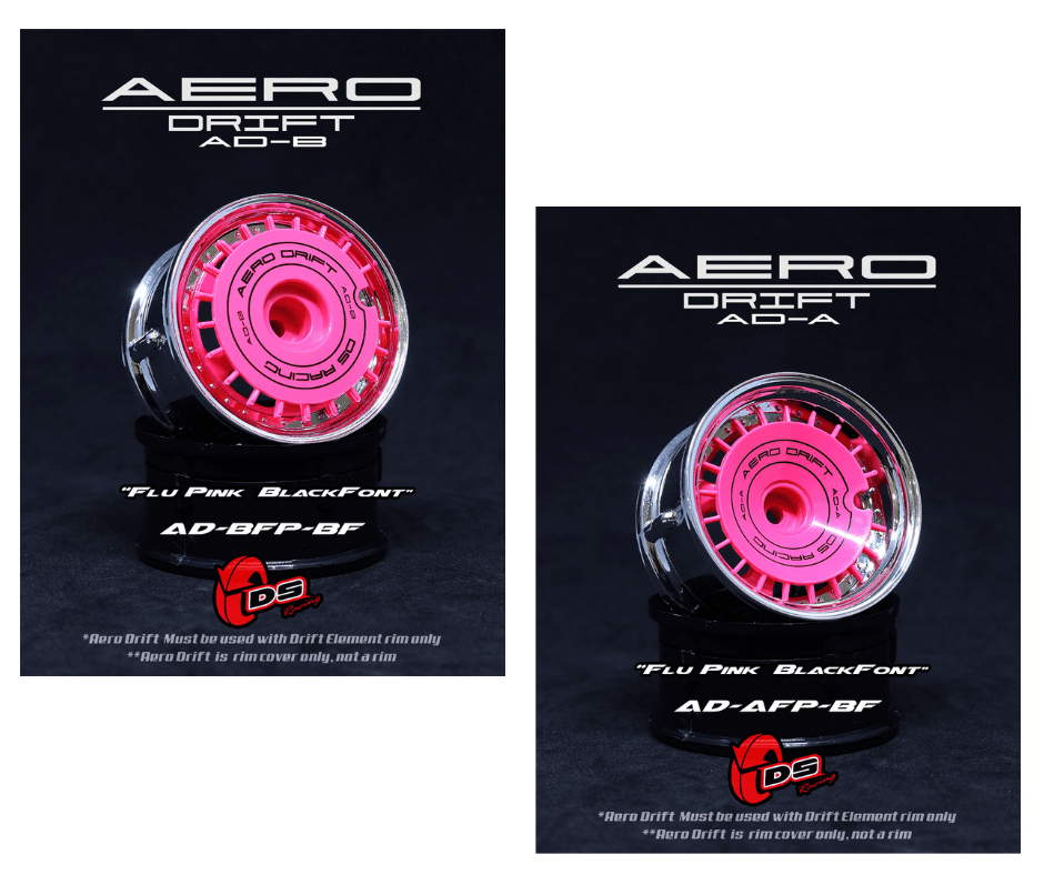 ds racing aero drift wheel inserts pink 1/10 flat face