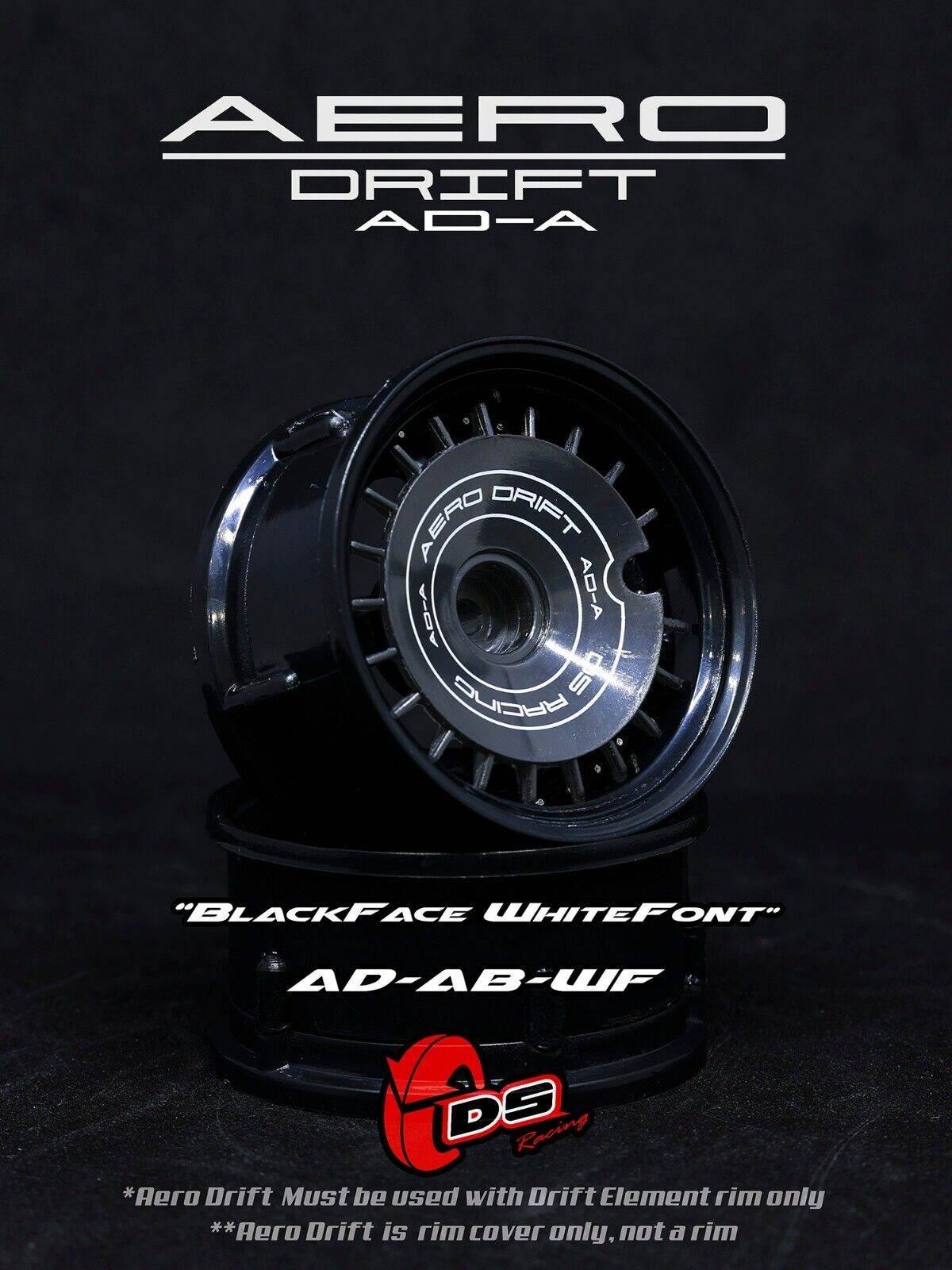 1/10 RC Car DS Racing Aero Drift Wheel Inserts For Drift Elements (2pcs)