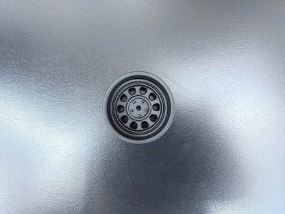 Close-up of Tetsujin 'Sunflower' Super Rim Wheels, adjustable offset for RC drift cars