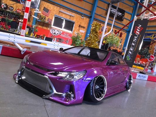 RC drift body shell Tetsujin Toyota Mark X GRX130 TRD 196mm