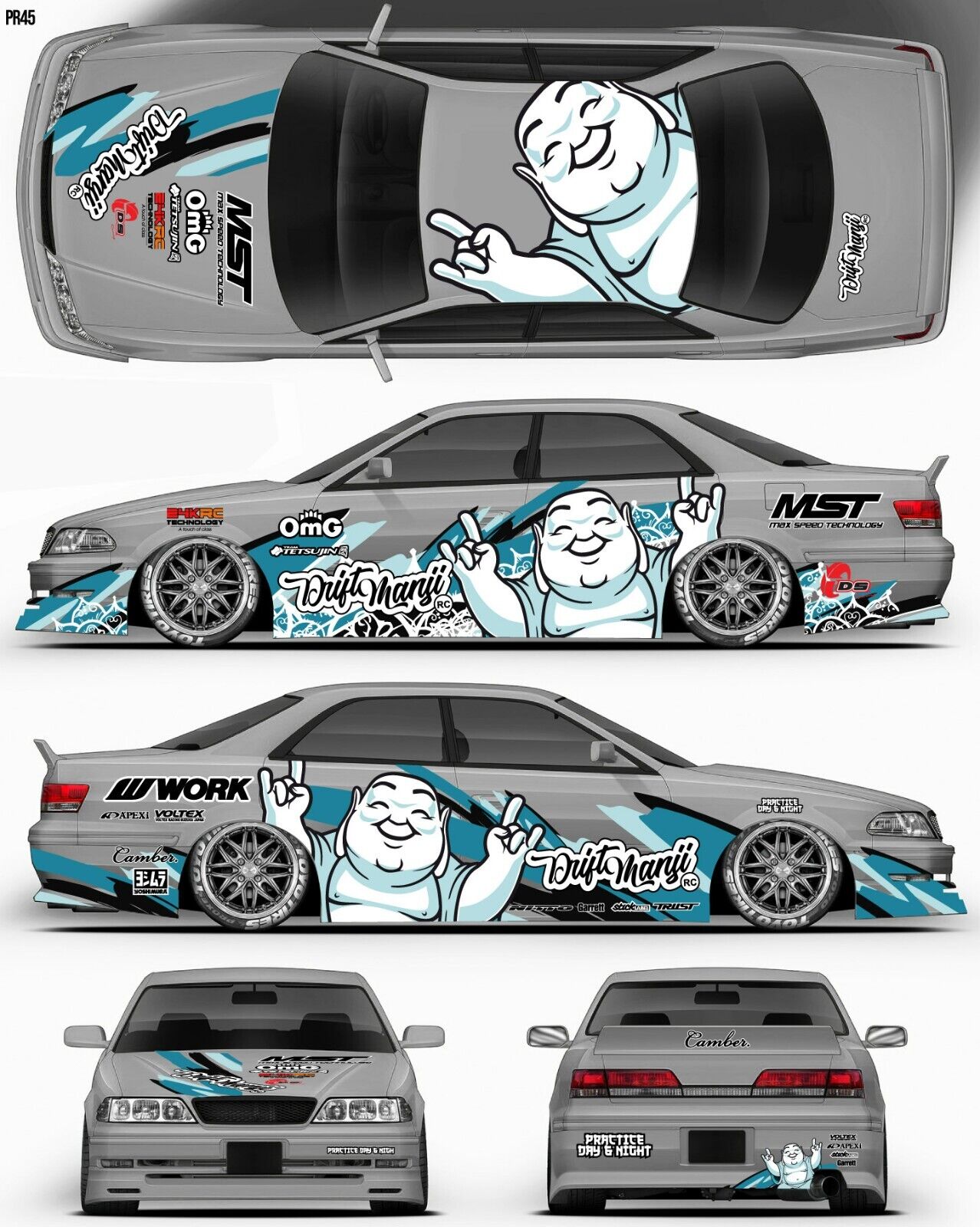 RC Car Livery Sticker Set - 1/10 Drift Body Decals (60 Designs)