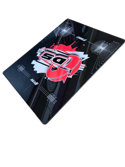 DS Racing acrylic tuning setup board for 1/10 scale RC drift cars, designed for precise vehicle adjustments