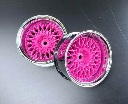 Tetsujin 1/10 Gran Seeker Style Wheel Set with adjustable offsets (5mm, 8mm, 11mm) for RC drift cars TT-8226