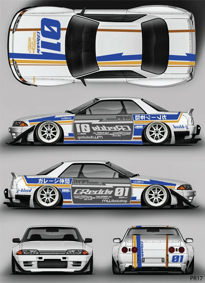 SticklabelRC 1:10 RC Car Body Shell Livery, Decal Sticker Graphics Set - 60+ Designs