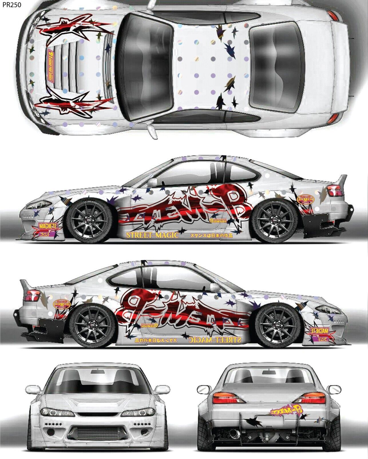 RC Car Livery Sticker Set - 1/10 Drift Body Decals (60 Designs)