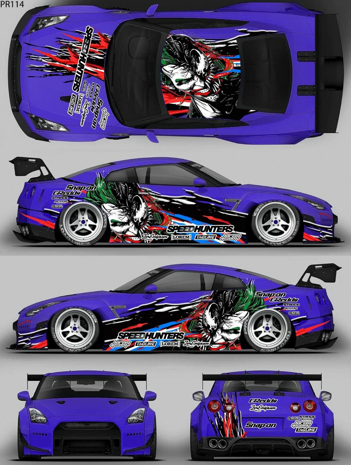 RC Car Livery Sticker Set - 1/10 Drift Body Decals (60 Designs)