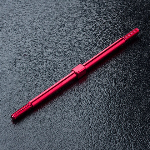 Close-up of MST Aluminium Turnbuckle 3x76mm in Red/Black #810016 for RC car suspension Red