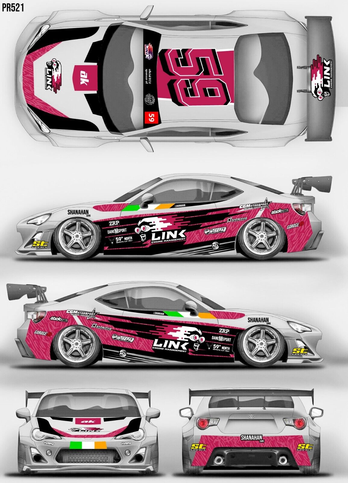 RC Car Livery Sticker Set - 1/10 Drift Body Decals (60 Designs)