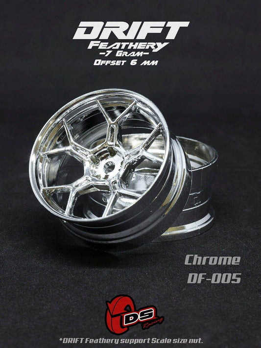 ds racing df-005 rc drift wheels chrome 6mm offset 
