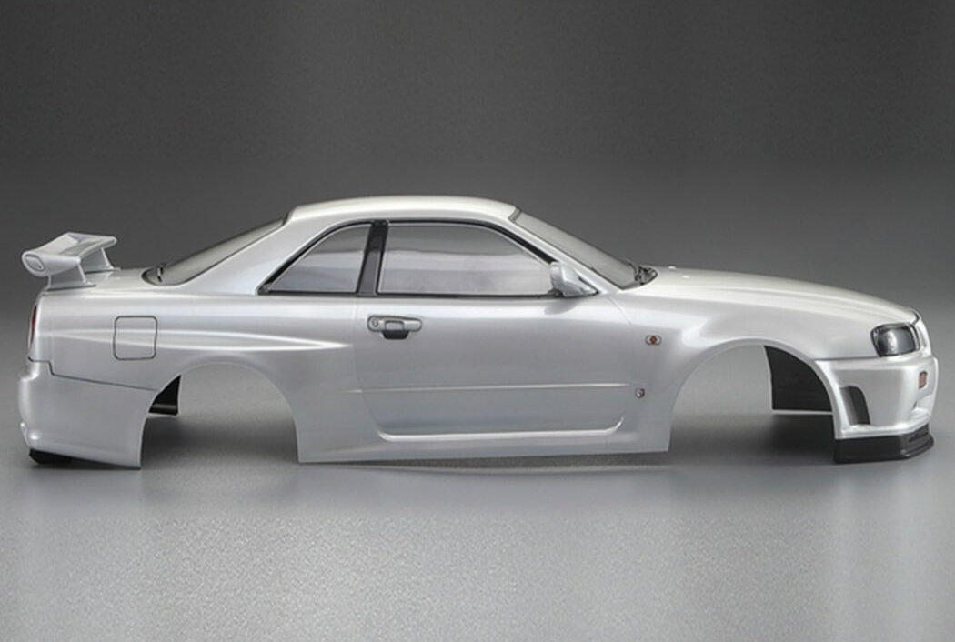 Killerbody Nissan Skyline R34 1/10 RC body shell metallic white KB48644