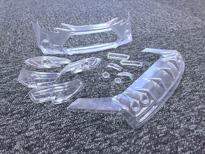 RC drift body shell Tetsujin Toyota Mark X GRX130 TRD 196mm