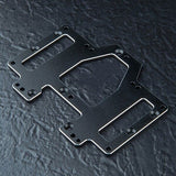 Close-up view of MST FRX Aluminium Battery & Servo Mounting Plate, 210716BK