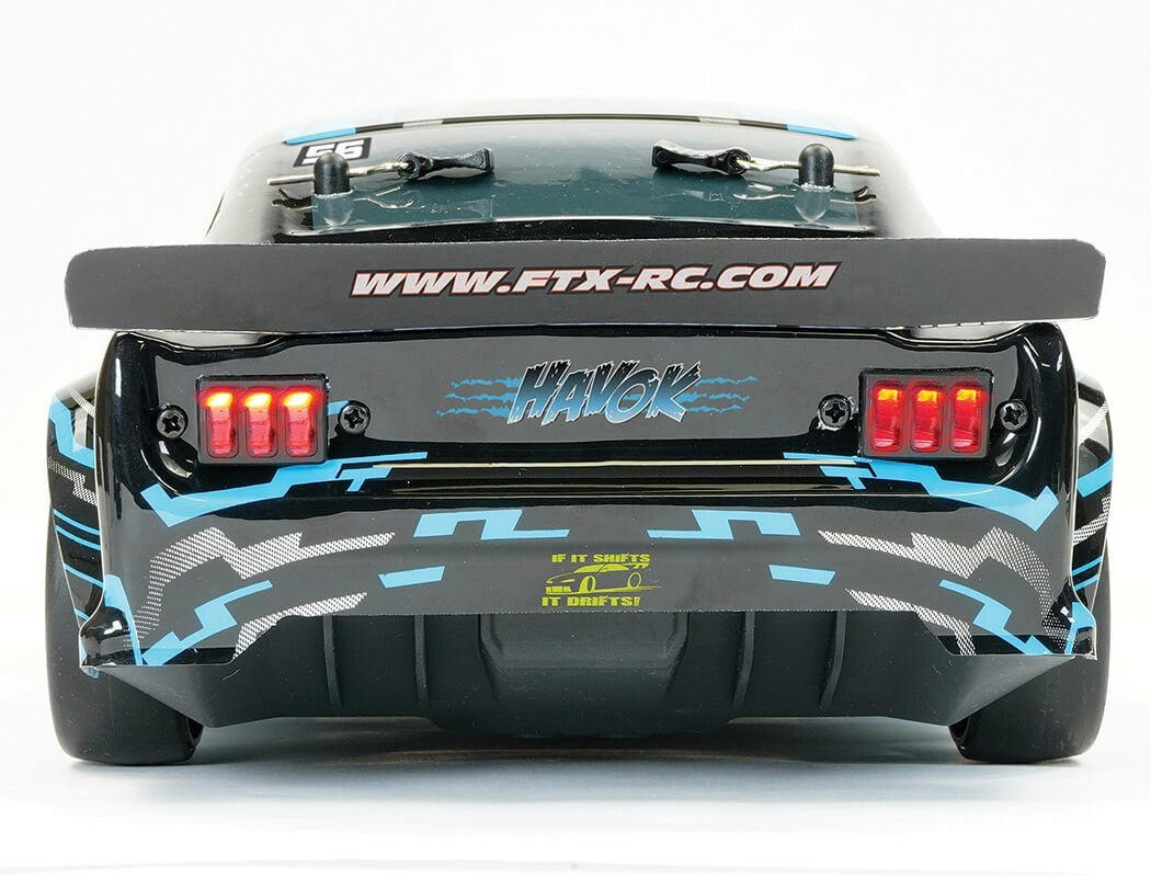 FTX Havok RC drift car blue body shell with LED lights