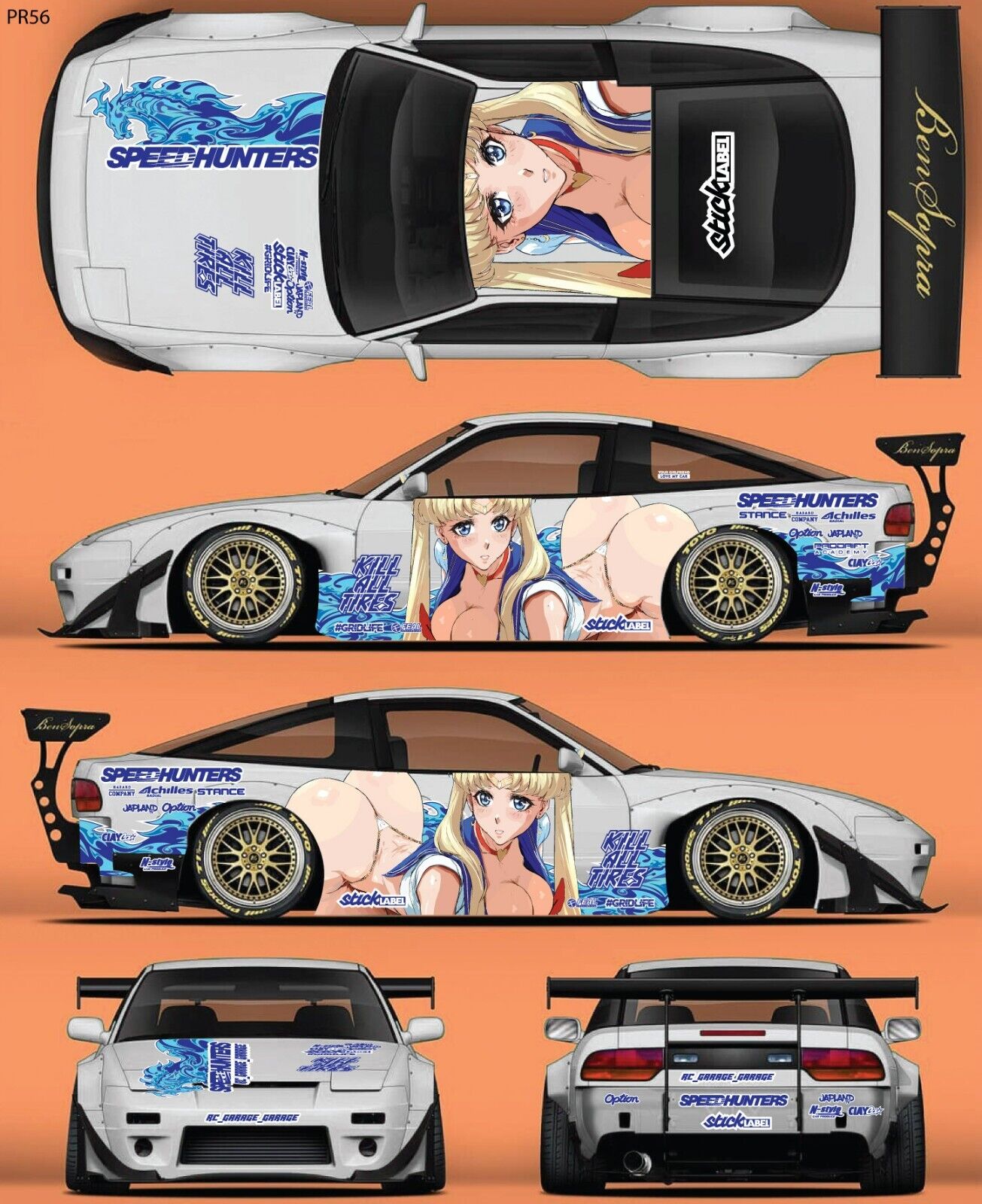 RC Car Livery Sticker Set - 1/10 Drift Body Decals (60 Designs)