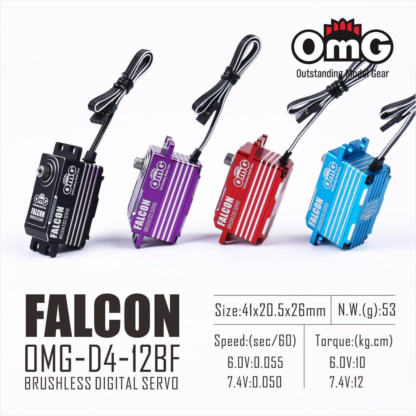 OMG FALCON Low Profile High Torque Brushless Metal Servo for High Performance RC Vehicles
