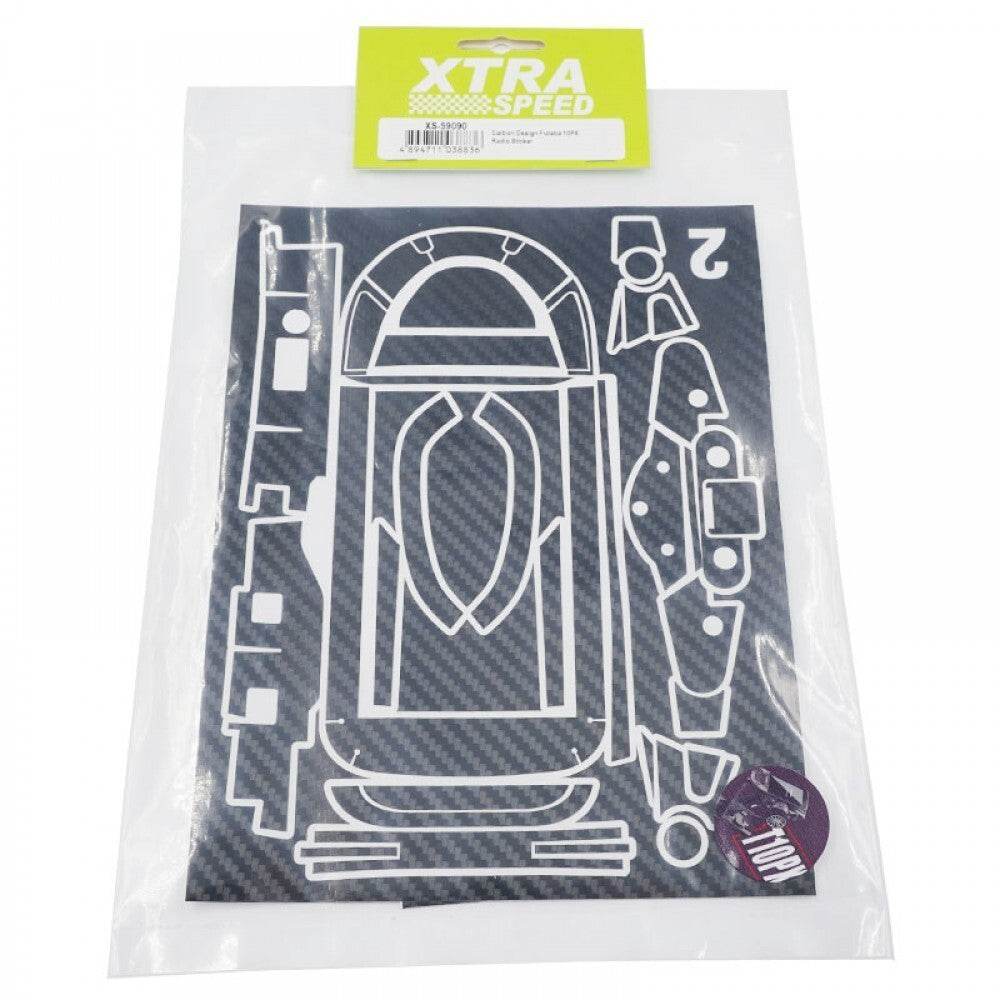 futaba 10px transmitter radio decal sticker set carbon design