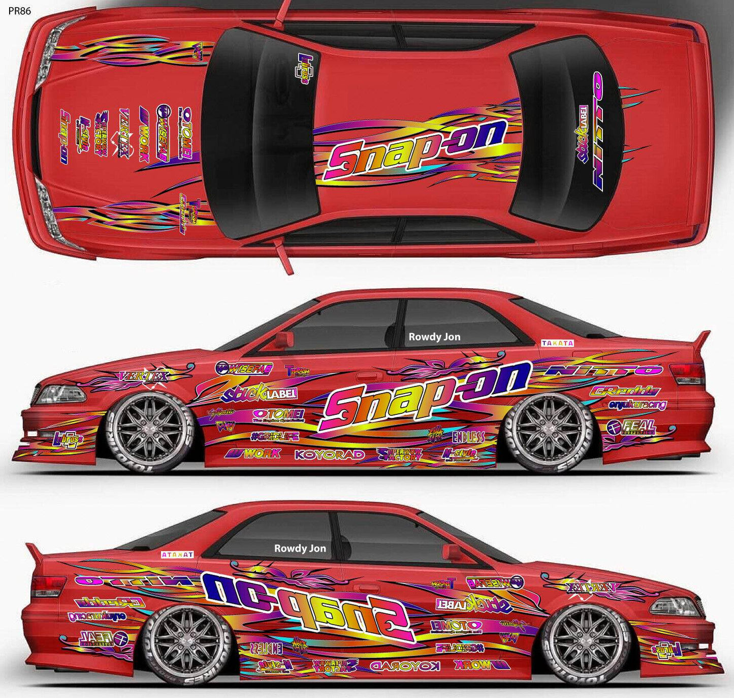 SticklabelRC 1:10 RC Car Body Shell Livery, Decal Sticker Graphics Set - 60+ Designs