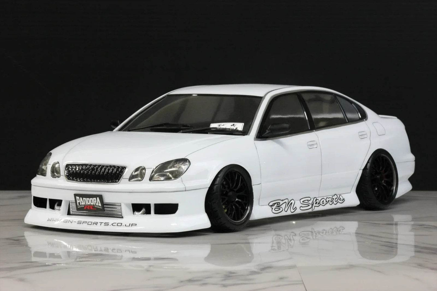 andora toyota aristo bn sports rc bodyshell unpainted 1-10 scale front view