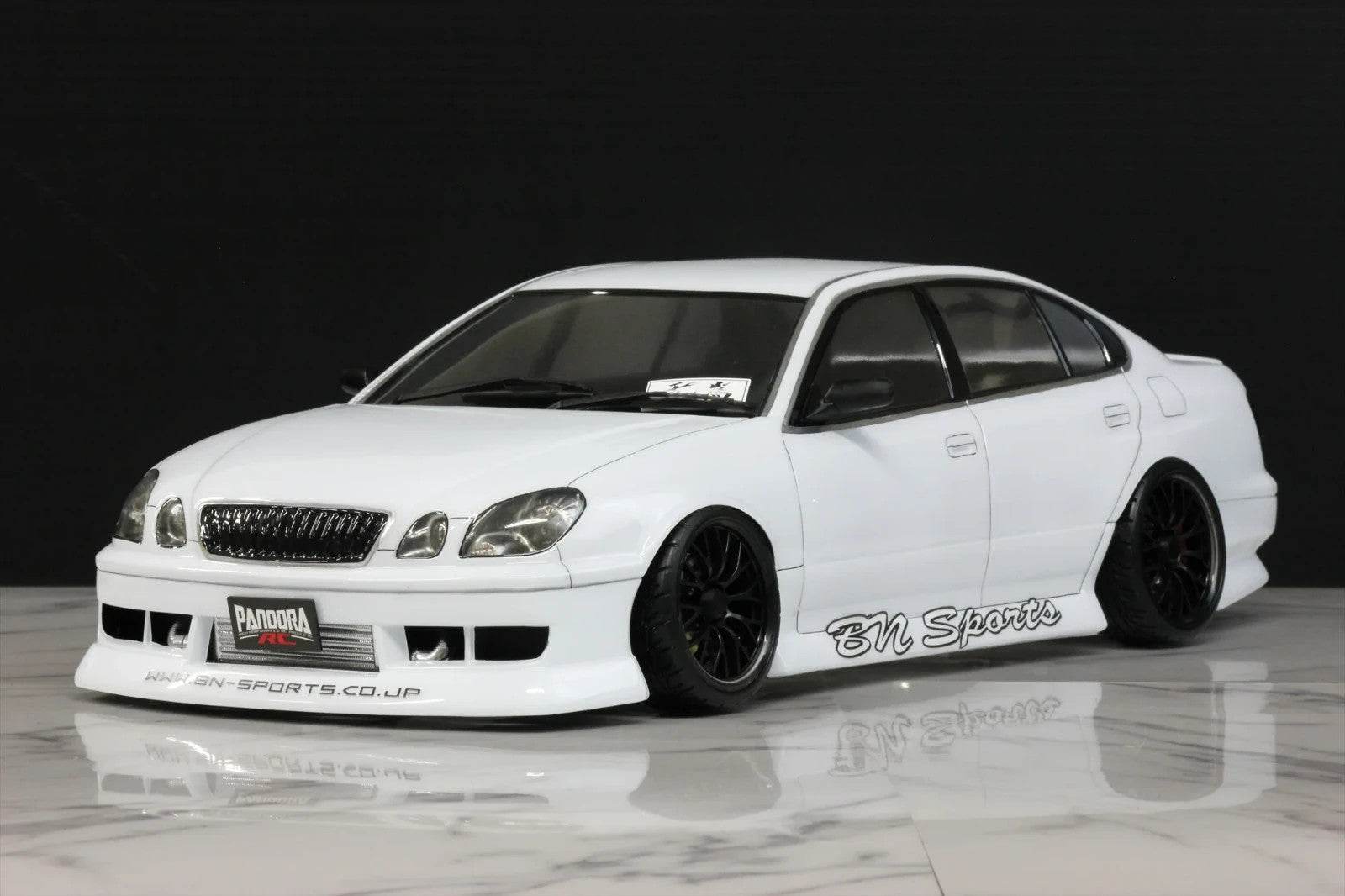 andora toyota aristo bn sports rc bodyshell unpainted 1-10 scale front view