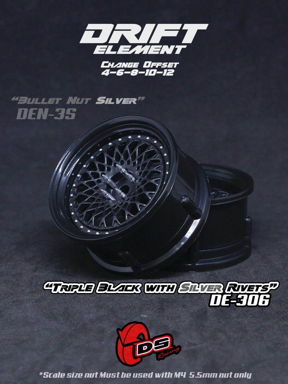 rc drift rim set for 1/10 cars adjustable offset
