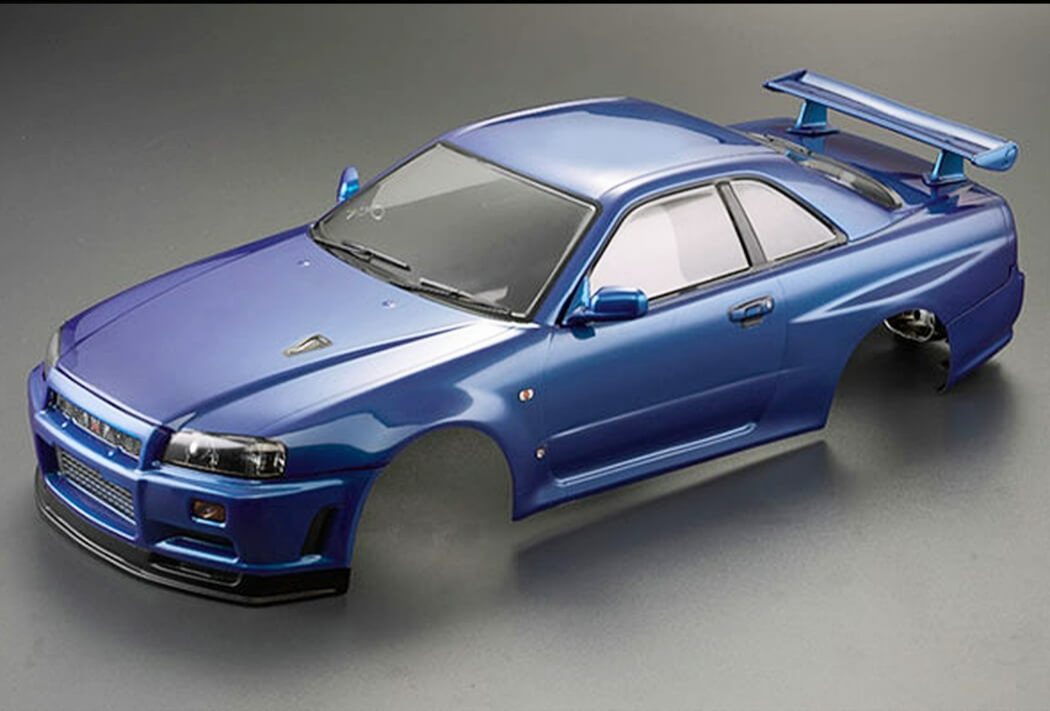 Killerbody Nissan Skyline R34 body shell metallic blue front