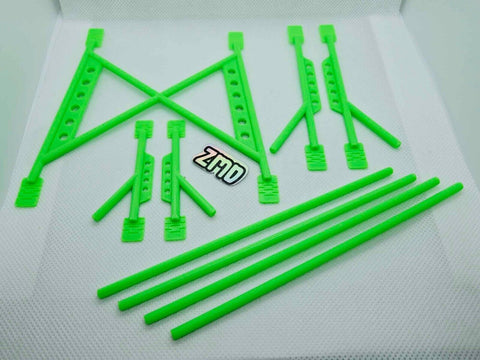 RC Body Shell Roll Cage, Universal, 1:10 Scale, For RC Drift Car, Touring Or Rally Car Flu Green