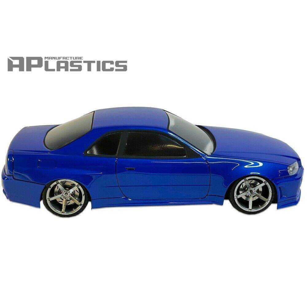 rc drift nissan skyline r34 body shell 196mm aplastics

