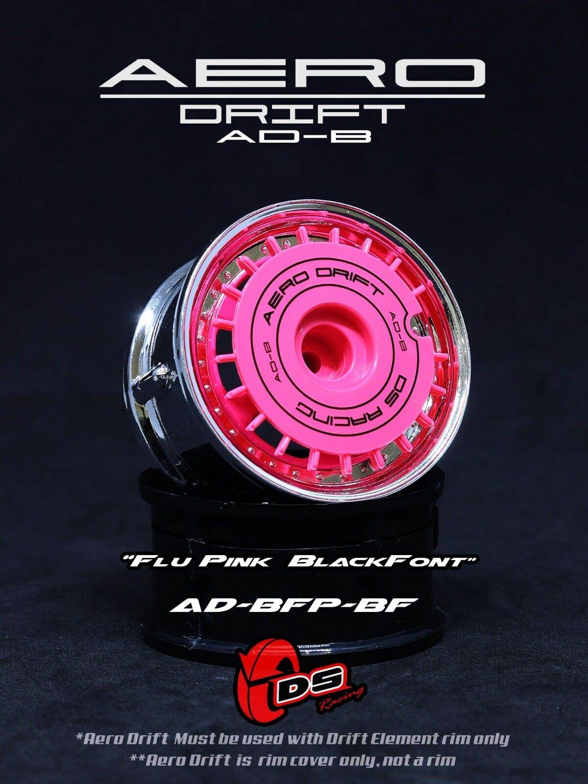 ds racing aero drift wheel inserts pink 1/10