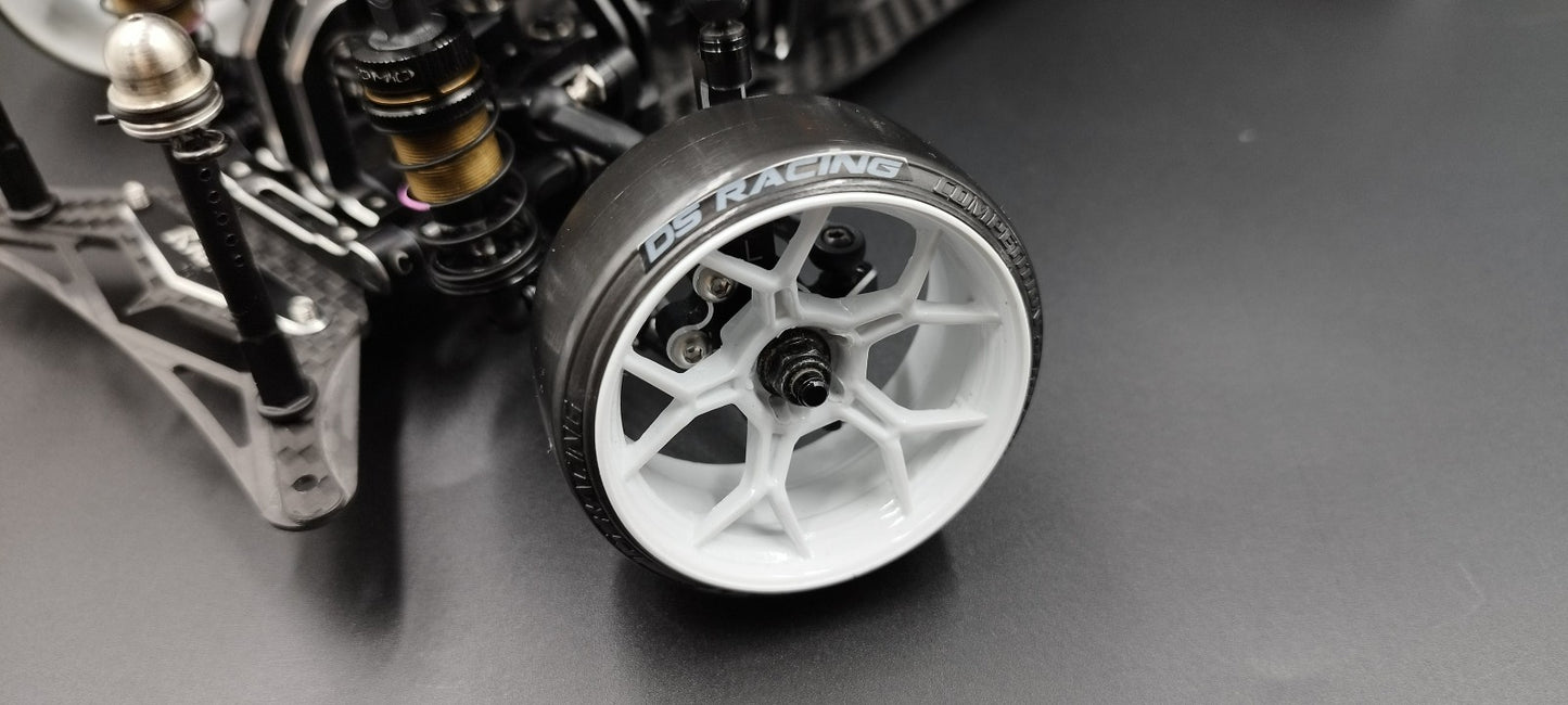 DS Racing Feathery 8mm RC Drift Wheels White - lightweight 1/10 (2pcs)