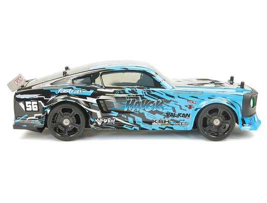 FTX Havok RC drift car blue body shell with LED lights