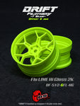 DS Racing Flu Lime Feathery RC Drift Wheels – 6mm Offset