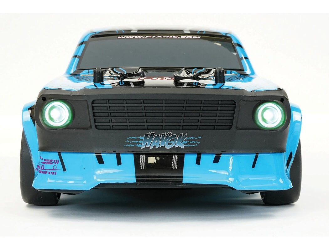 FTX Havok RC drift car blue body shell with LED lights