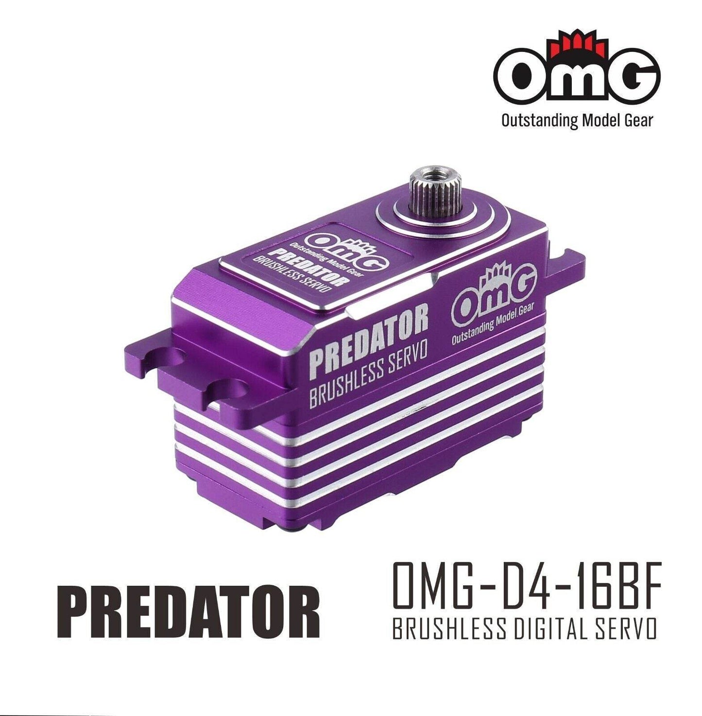 OMG Predator RC Brushless Servo - 17kg Digital Low-Profile 0.06s (25T)