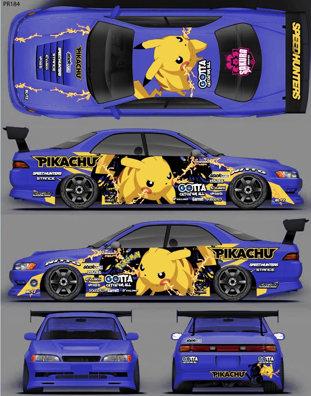 RC Car Livery Sticker Set - 1/10 Drift Body Decals (60 Designs)