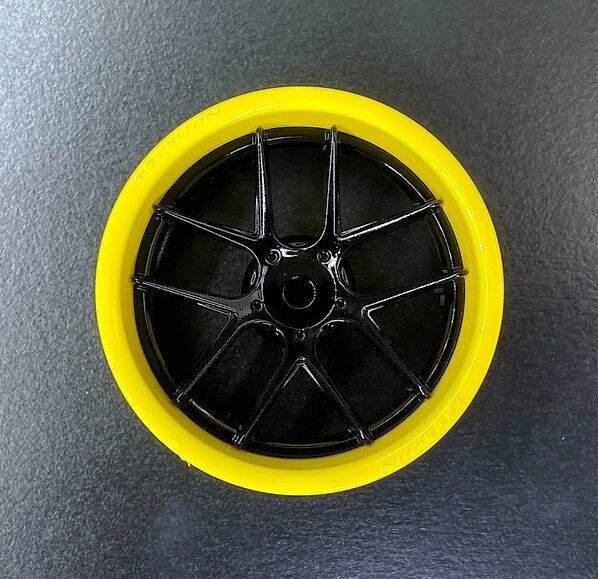 Tetsujin 1/10 Jasmine Style Wheel Set with adjustable offsets (3mm, 6mm, 9mm) for RC drift cars TT-8222-Yellow