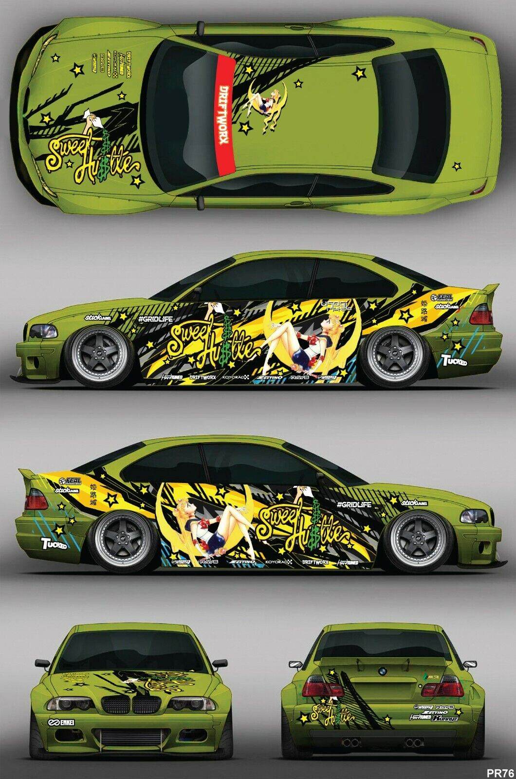 SticklabelRC 1:10 RC Car Body Shell Livery, Decal Sticker Graphics Set - 60+ Designs