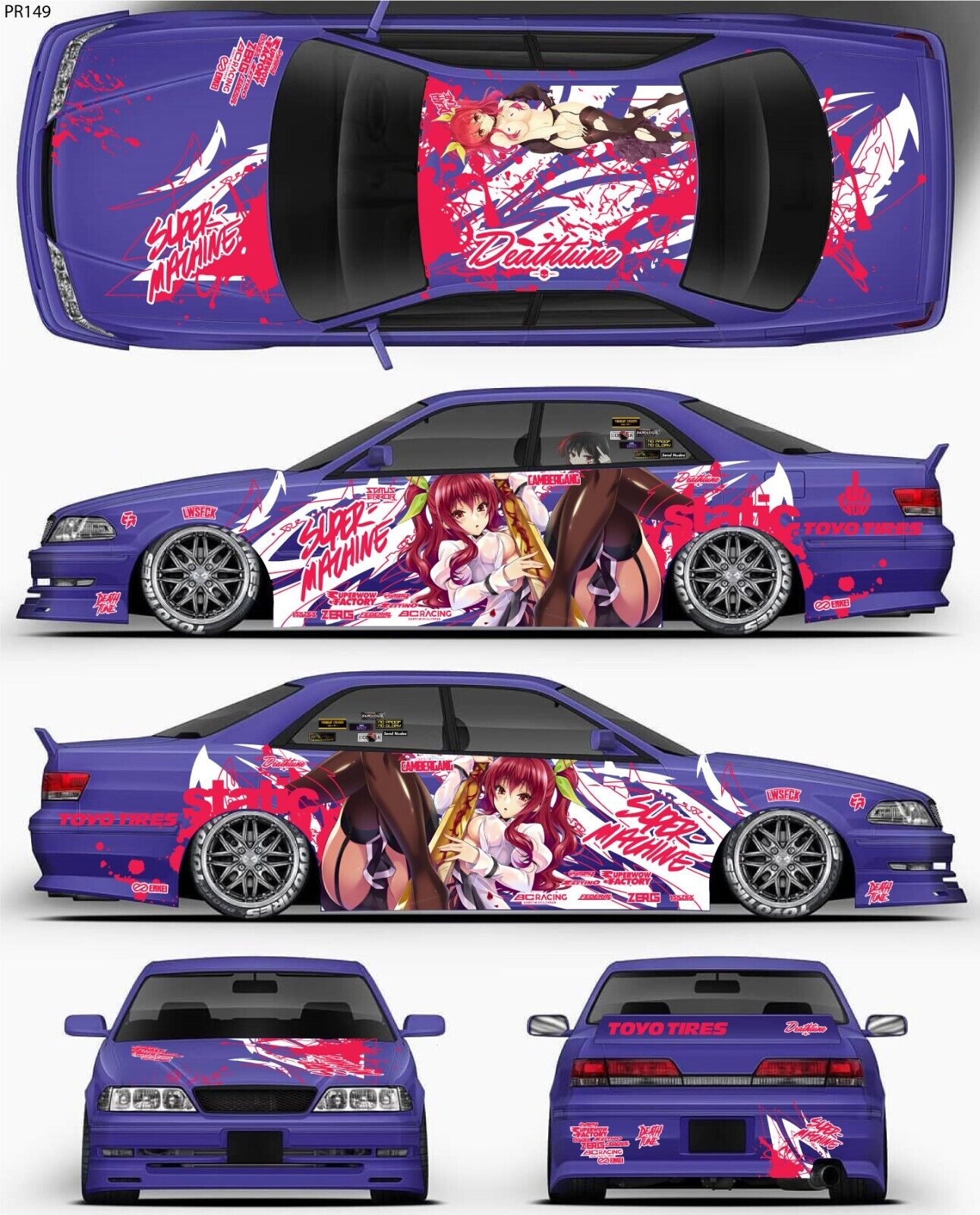 SticklabelRC 1:10 RC Car Body Shell Livery, Decal Sticker Graphics Set - 60+ Designs