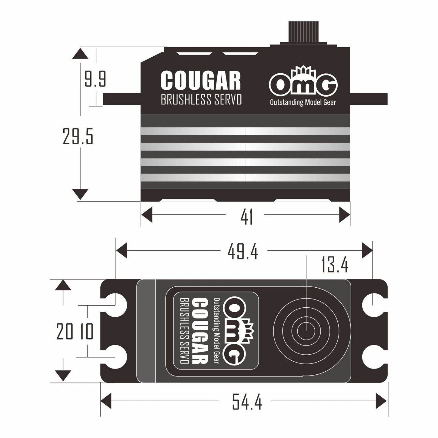 OMG D4 COUGAR High Torque Digital Brushless Servo 4.8-8.4V for 2WD/4WD RC