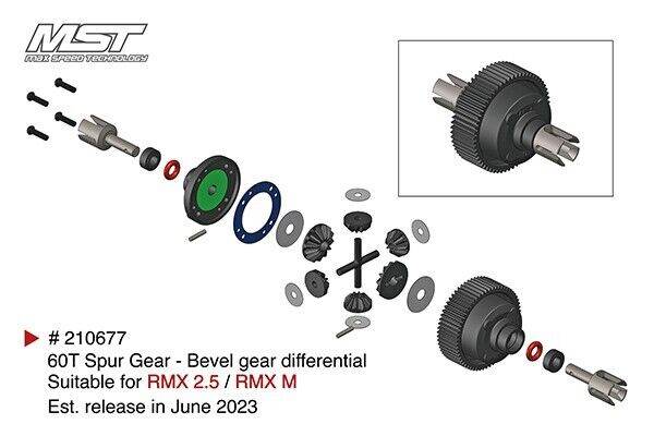 mst rmx metal gear differential set 210677m 1/10 RC